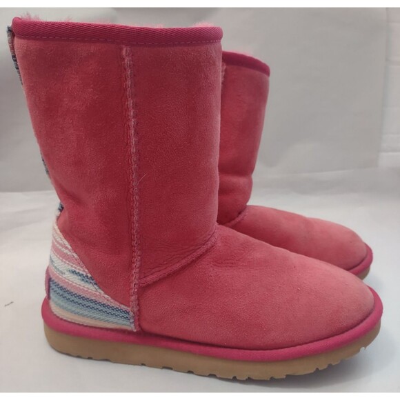 Women's UGG Classic Pink Short Serape Skyline Boots Size 6/Girls 4.5 - Picture 1 of 8